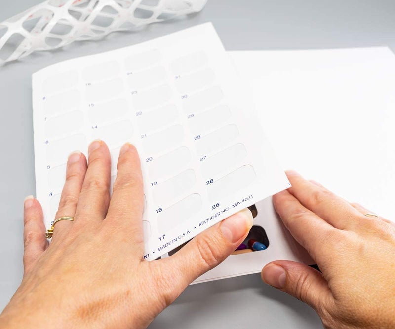pill thing Monthly XL Cold Seal Medication Blister Pack System Cards for Pills -One Piece Unit Dose Tri-Fold Booklet, Easy No Extra Equipment Needed, Just Fill and Seal (31 Day Monthly - 6 Pack) - Image 5